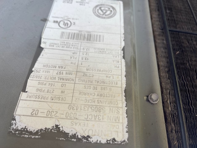 Lennox Model Number Unit 2